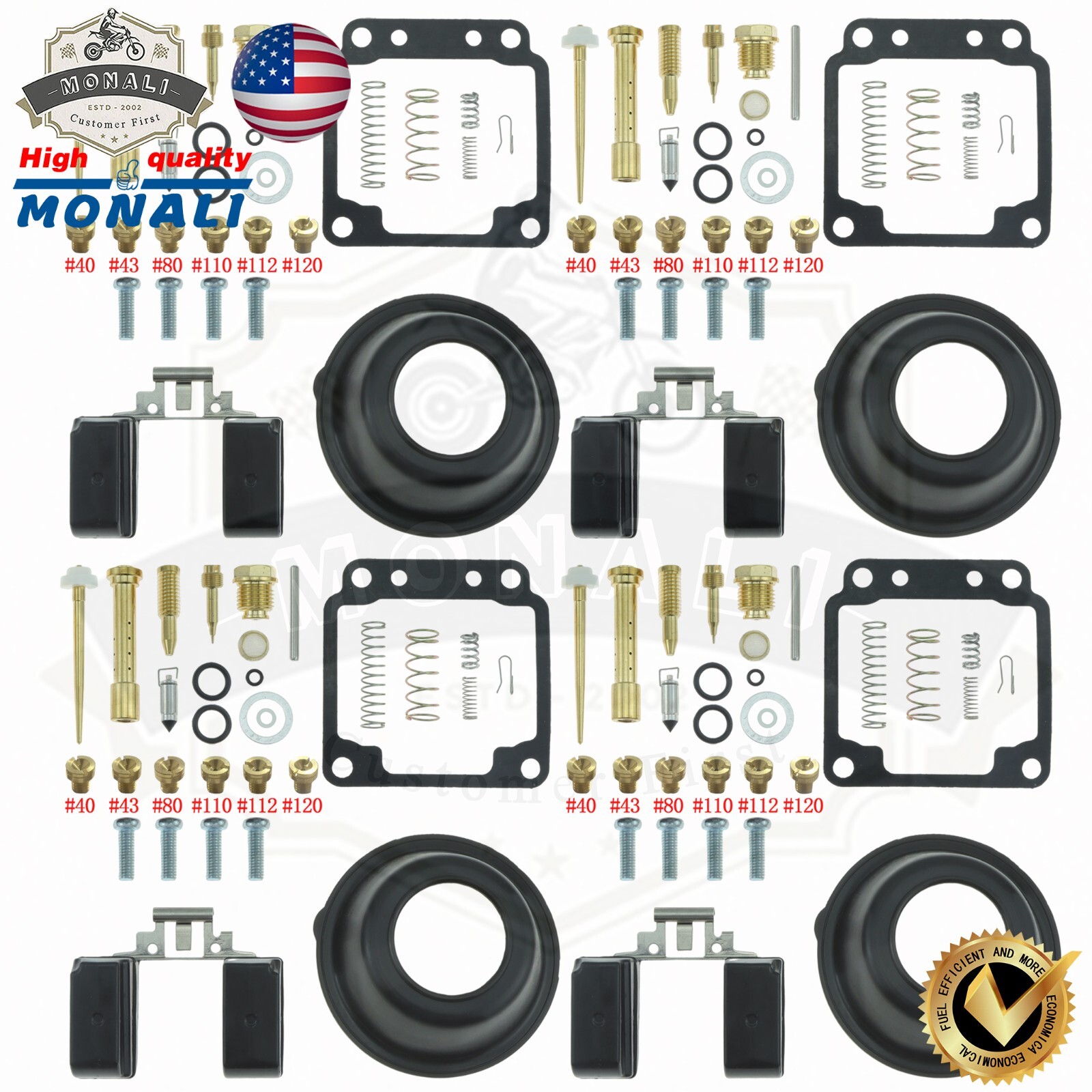 4x For 1980-1983 Yamaha Maxim 650 XJ 650 XJ650 Carburetor Rebuild Repair Kit-US