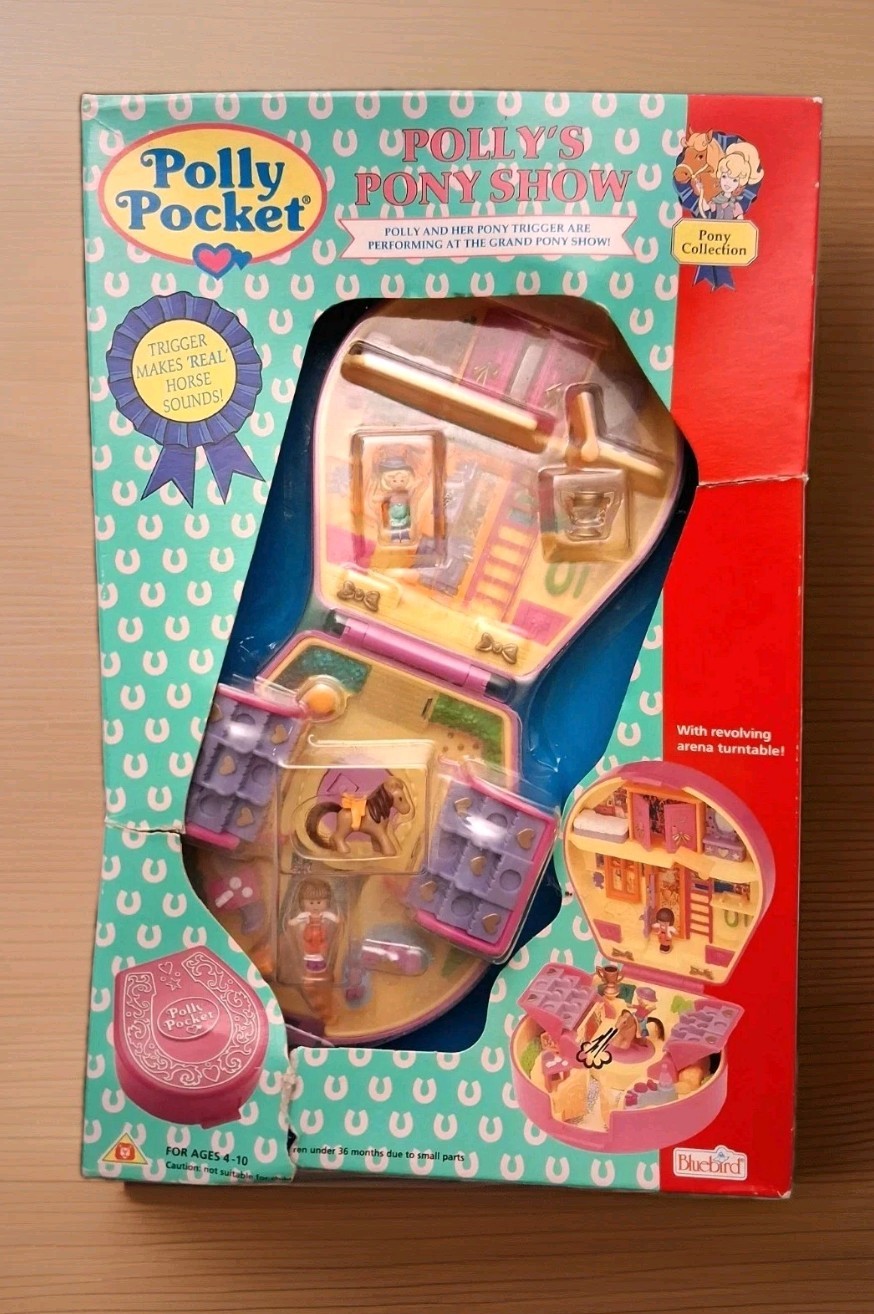 Polly Pocket 1994 Vintage Bluebird Polly’s Pony Show HTF NIP