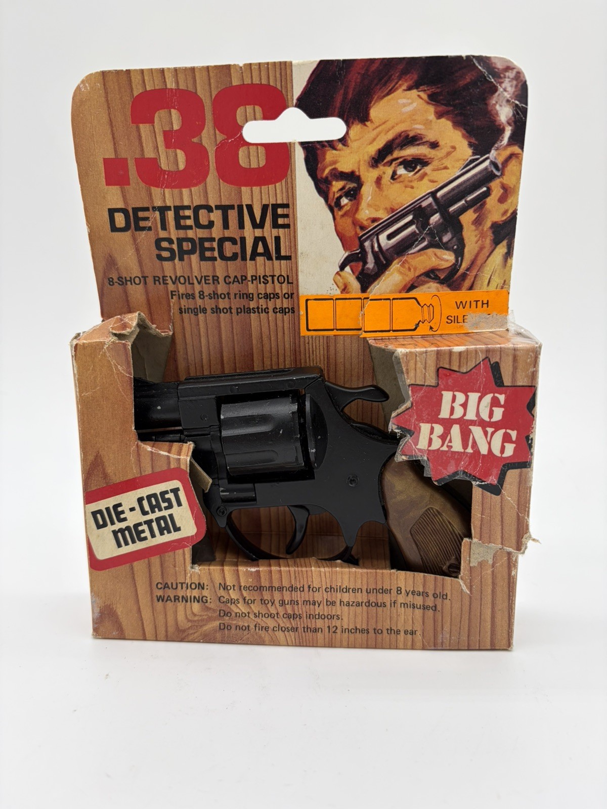 Vintage .38 Detective Special Die Cast Metal 8-Shot Revolver Cap Pistol Gun ‘83