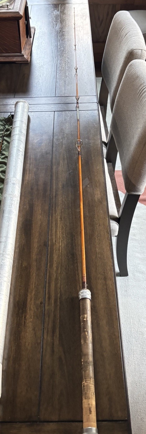 Vintage Gene Edwards De Luxe #40 Bamboo Spinning Rod 7’ / 7’6” 2 Tips Bag Tube