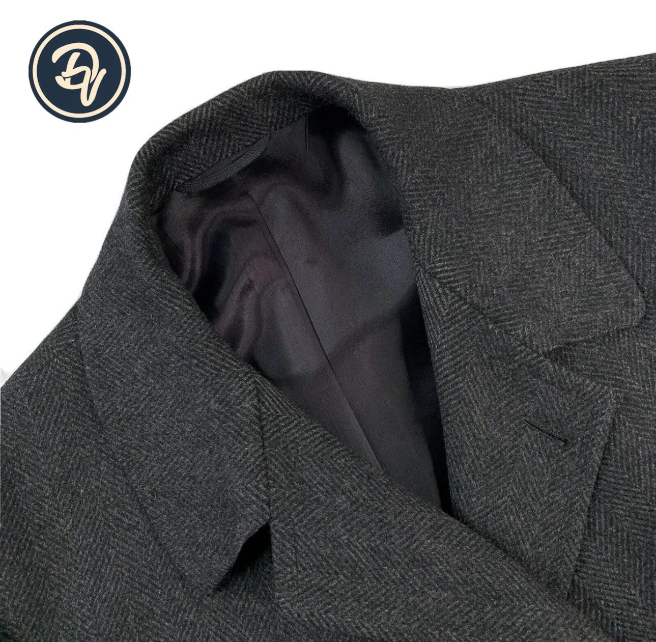 VTG 1960\'s 43 S  Rogers Peet &  Co.  Dark Grey Herringbone Tweed Cover Coat USA