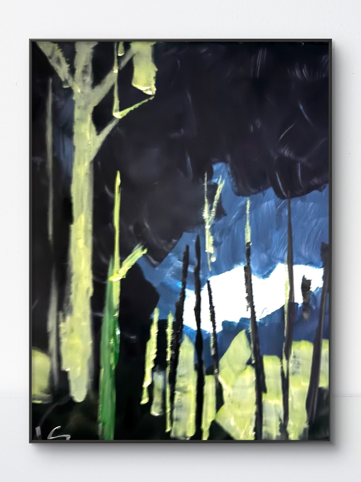 SAMATOWIC Original 11x14 Expressionist Dark Forest Night Scene Painting Signed