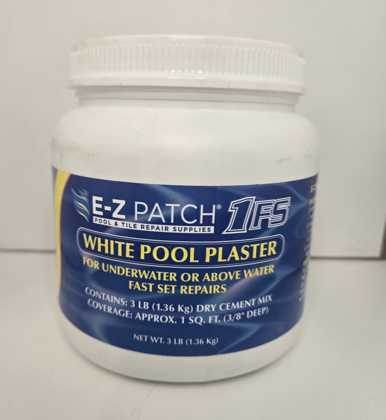 E-Z Patch 1 White Pool Plaster Repair Kit - 3 Pounds (Coverage: 1.5 Square Foot)