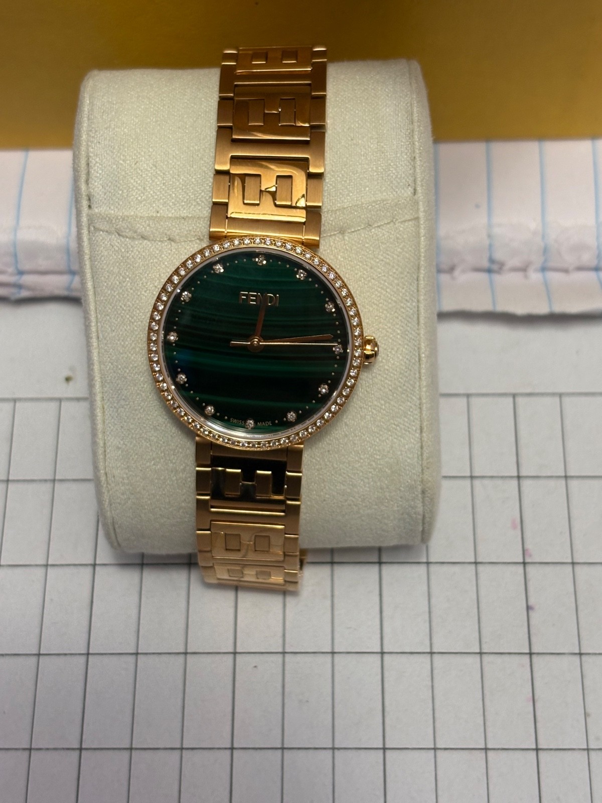 Fendi Forever Diamond Satin-Brushed Bracelet Watch - Rose Gold/Stainless Steel