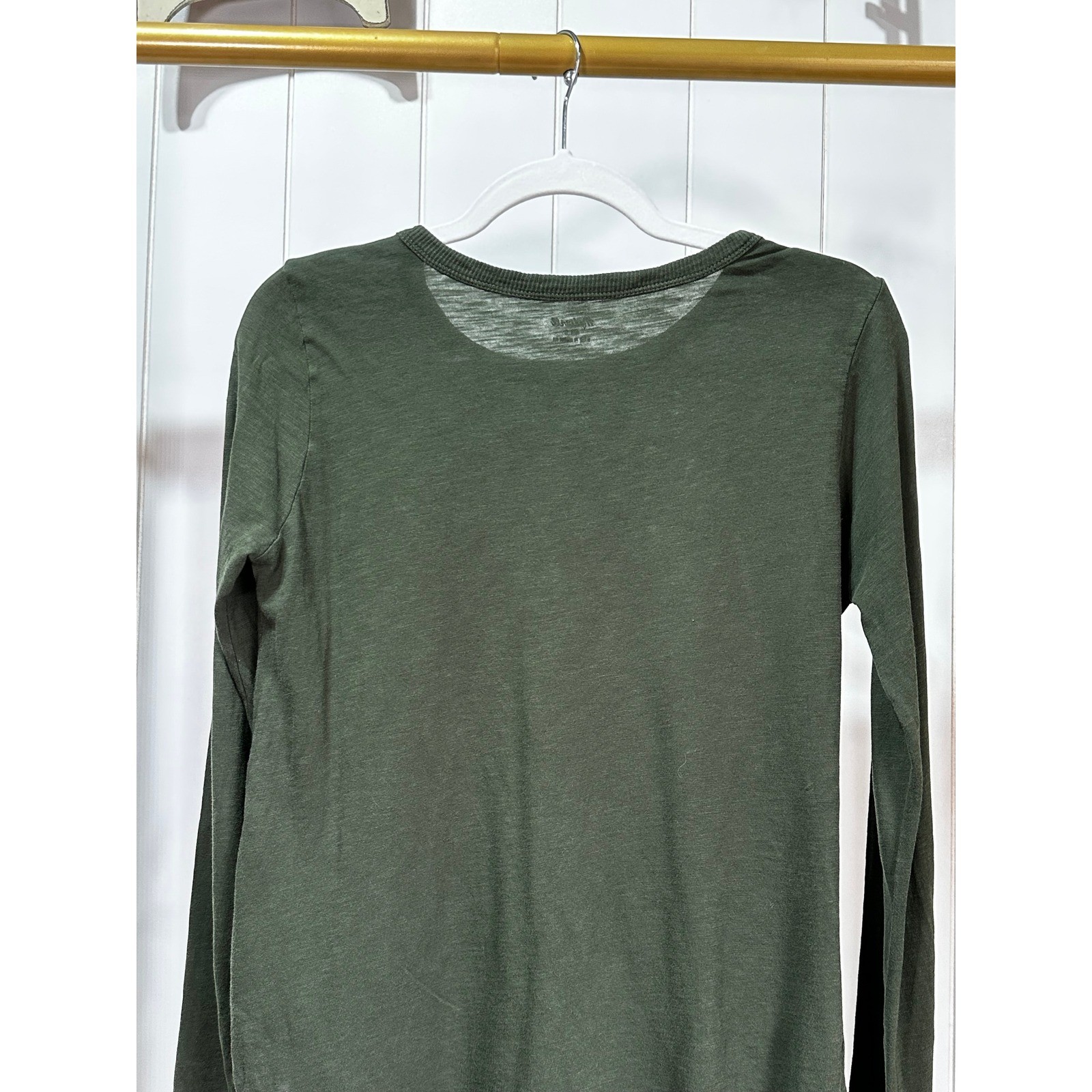 Madewell Olive Green Slub Jersey Long Sleeve Crew Neck Tee Shirt Women Size 1 S Madewell Olive Green Slub Jersey Long Sleeve Crew Neck Tee Shirt Women Size 1 S