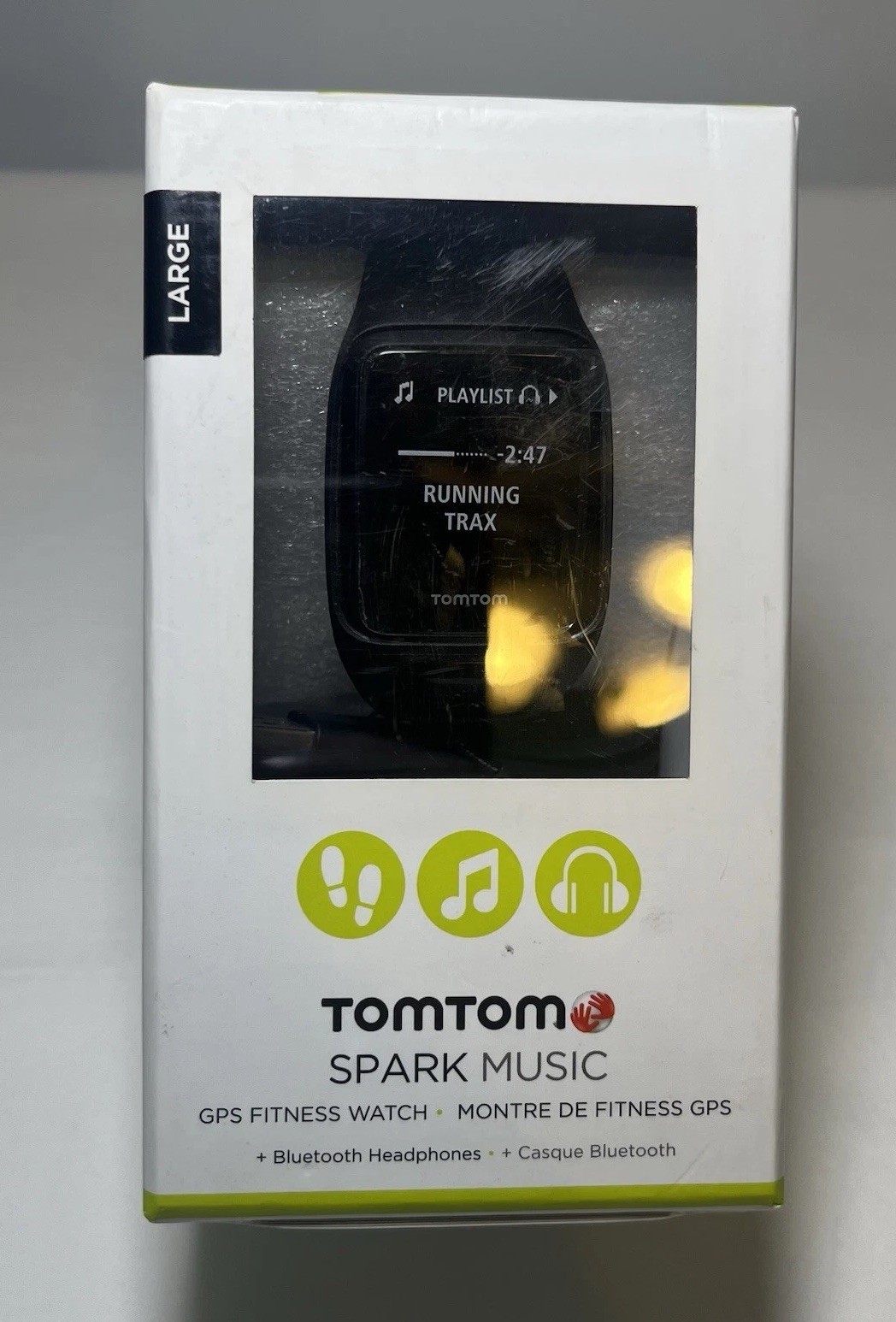 TomTom Spark Cardio + Music GPS Fitness Watch, Black, Size L