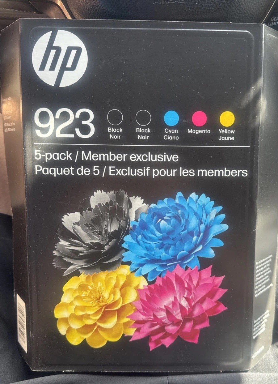 GENUINE HP 923 5-PACK 2 Black, C/M/Y Ink Cartridges Exp 10/2027+ 6C3Y8BN