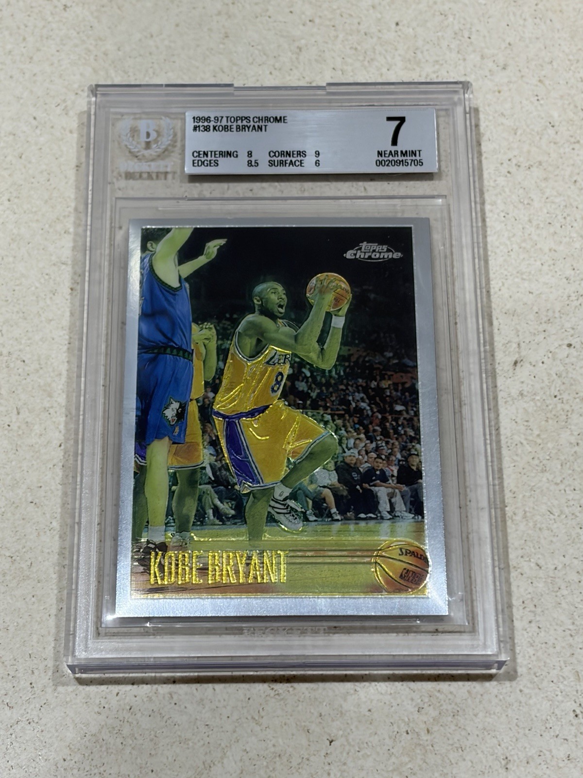 1996-97 Topps Chrome Kobe Bryant #138 Rookie Base Set Lakers BGS 7