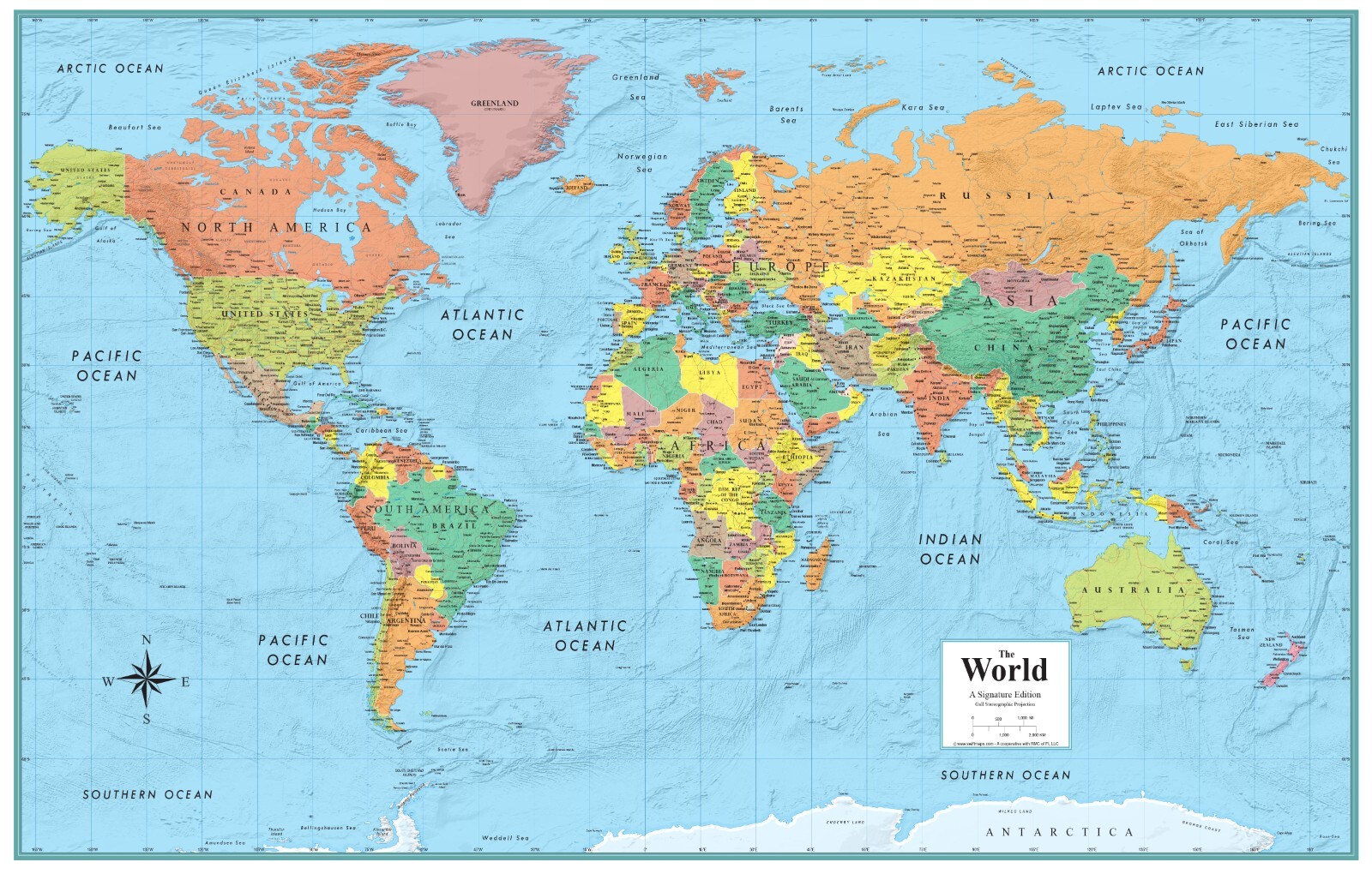 32x50 RMC World Map Poster Signature Series Large Wall Map