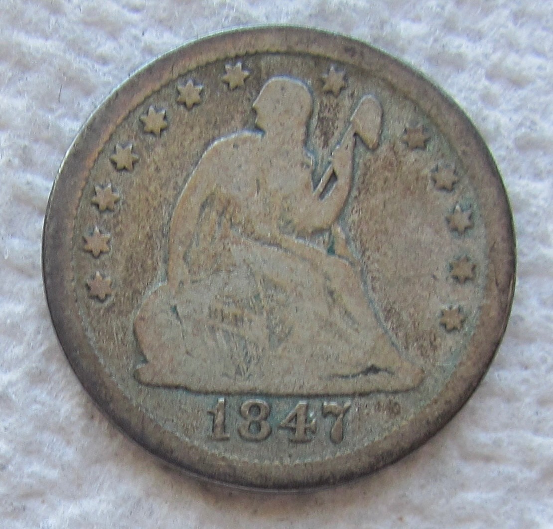 1847-O Seated Liberty Silver Quarter Rare Key Date New Orleans Mint VG