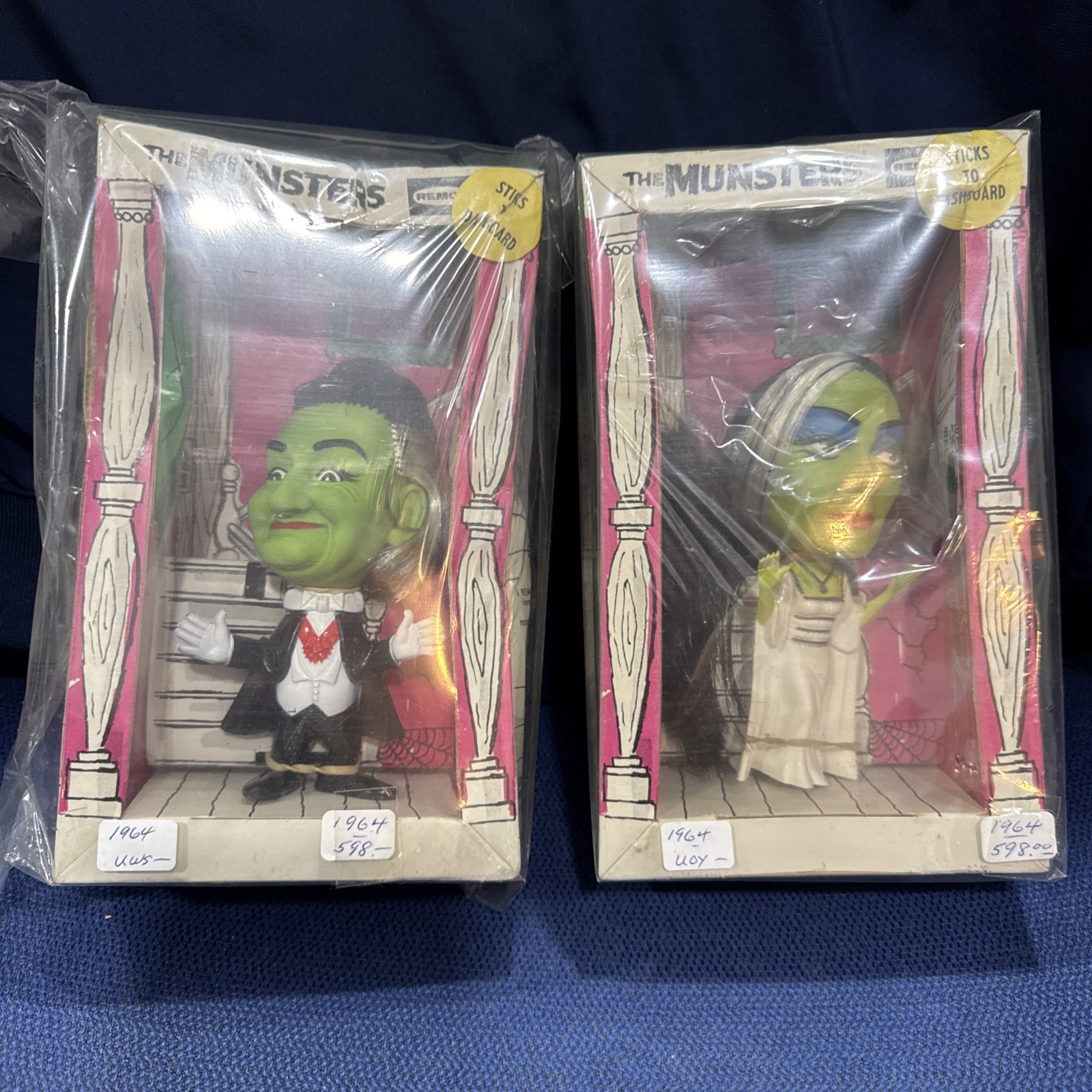 RARE 1964 Munsters Remco Doll In Box Lot Lily & Grandpa Deadstock 60s Sealed