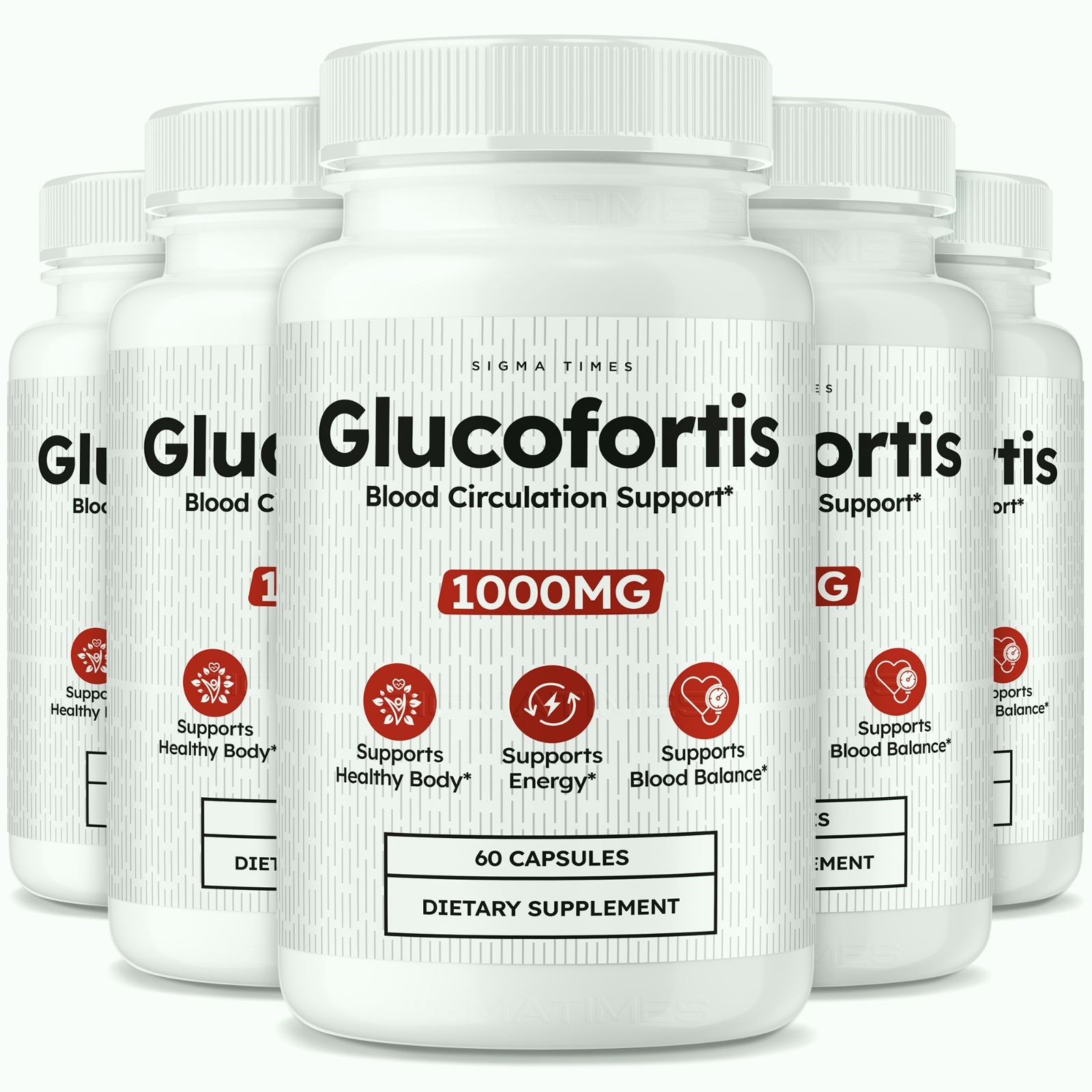 Glucofortis  Capsules, Gluco Fortis Premium Blood Support Formula - 5 Pack