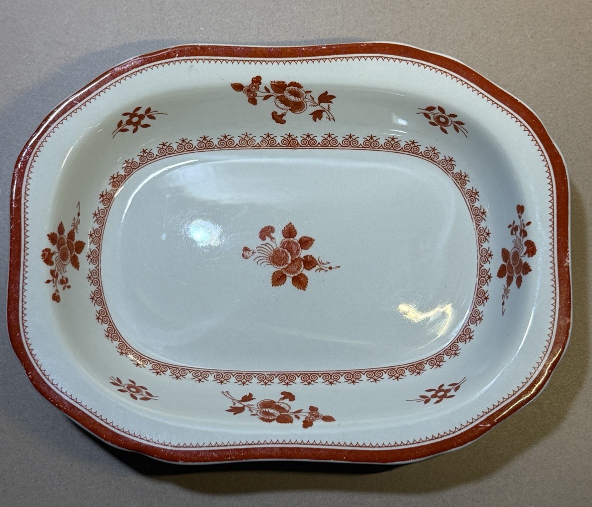 Vintage Spode Gloucester Red Oval Ceramic Vegetable Dish, 7”x9”, 1.5” deep Vintage Spode Gloucester Red Oval Ceramic Vegetable Dish, 7”x9”, 1.5” deep