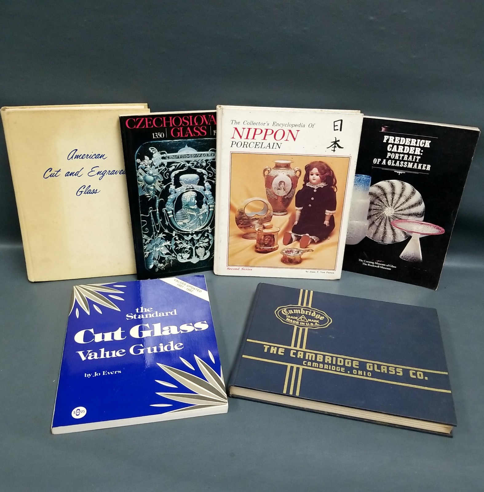 Lot 6 VTG/ANTQ GlassWare Guide Books HC/PB Cambridge Garder & Nippon