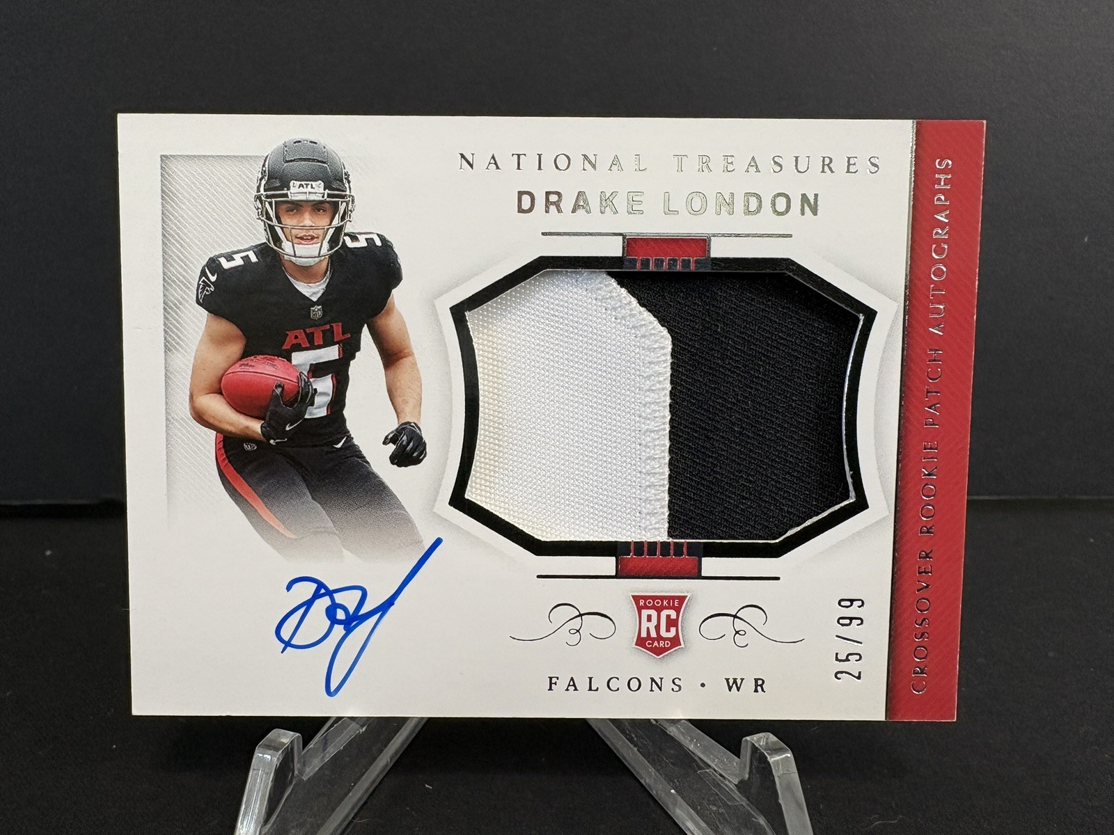 Drake London 2022 National Treasures Crossover Rookie Patch Autograph /99 🔴⚫️ Drake London 2022 National Treasures Crossover Rookie Patch Autograph /99 🔴⚫️