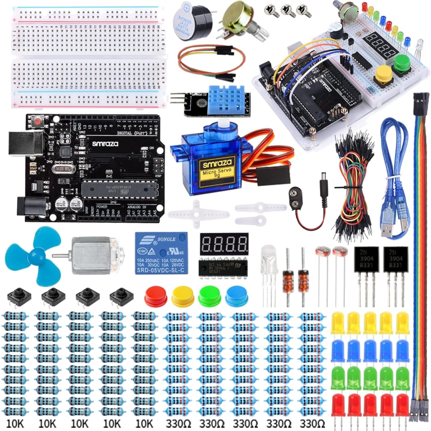 Complete Arduino Project Kit with Detailed PDF Tutorial and Circuit Components