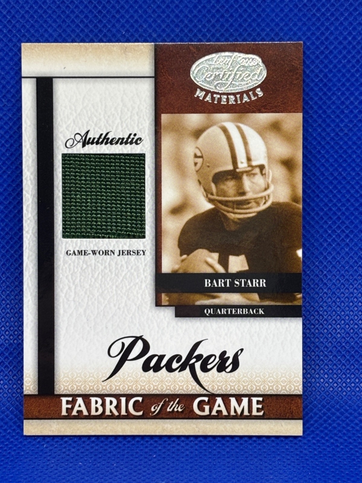 2008 Leaf Certified BART STARR /99 Game Worn Jersey Fabric of the Game PACKERS