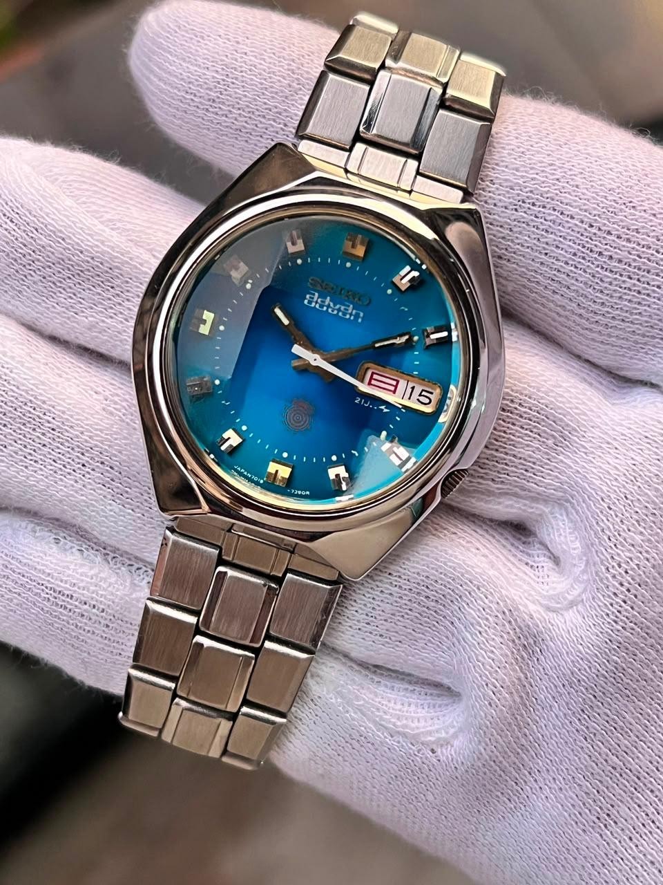 Seiko Advan 7019-7290 21J-Automatic Serviced-Kanji&eng-Day Date Multi-faceted 