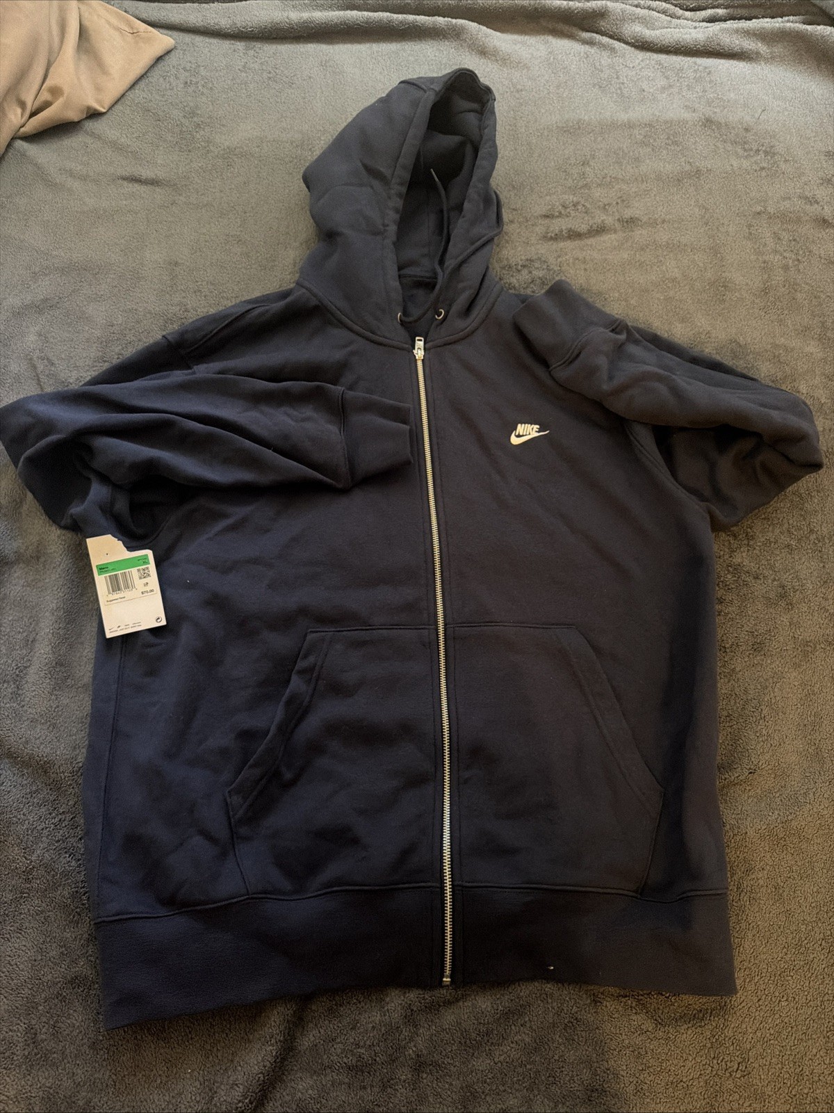 New Nike Sportswear Club Fleece Full-Zip Hoodie Navy Men’s Size XL