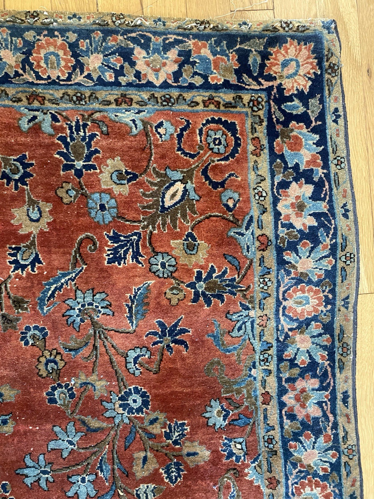 Vintage Rug 3\' 6 x 4\' 11 Terracotta Hand Knotted Farmhouse Small Oriental Rug Vintage Rug 3\' 6 x 4\' 11 Terracotta Hand Knotted Farmhouse Small Oriental Rug
