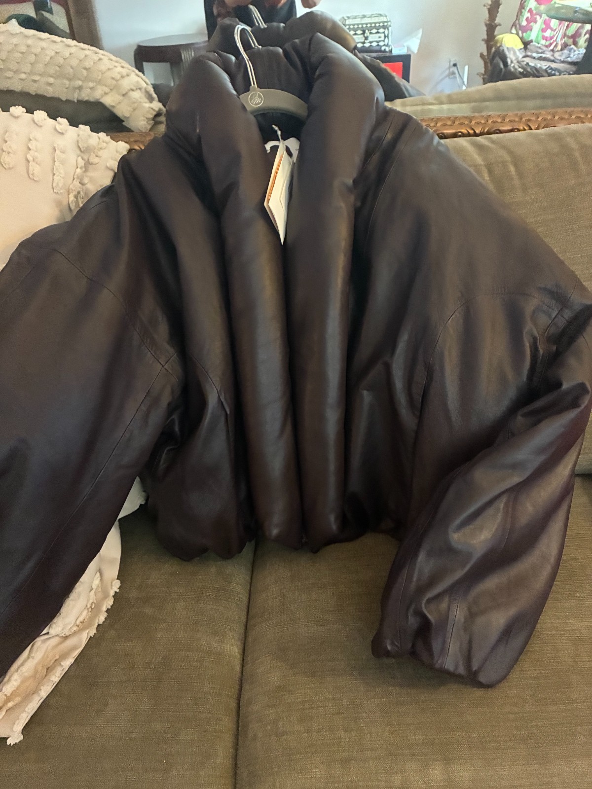 H AND M STUDIO COLLECTION REAL LEATHER BOMBER JACKET
