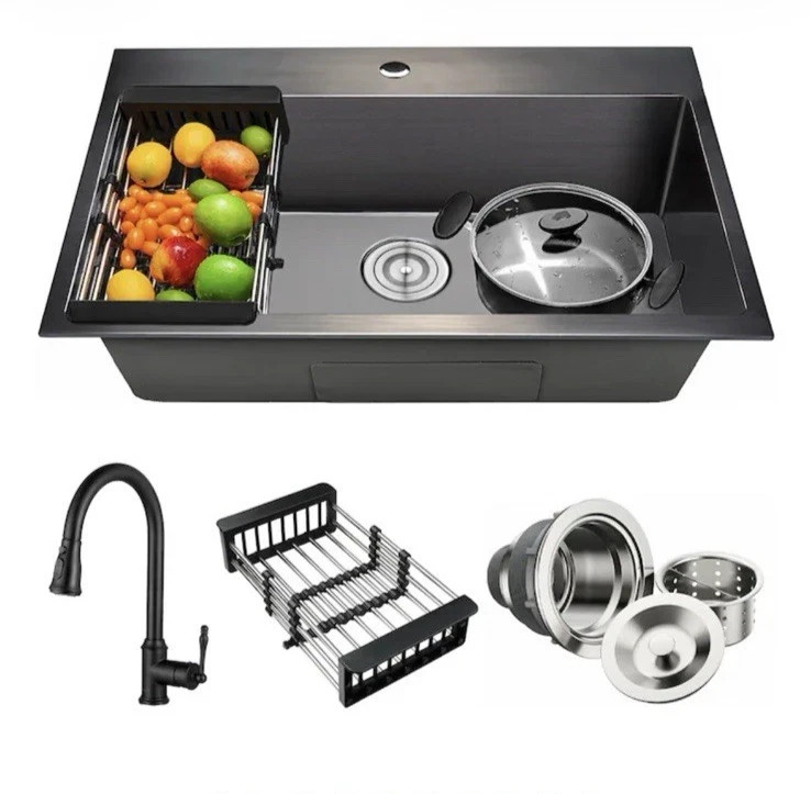 Akdy All-in-One Matte Black Finished Stainless Steel 25\