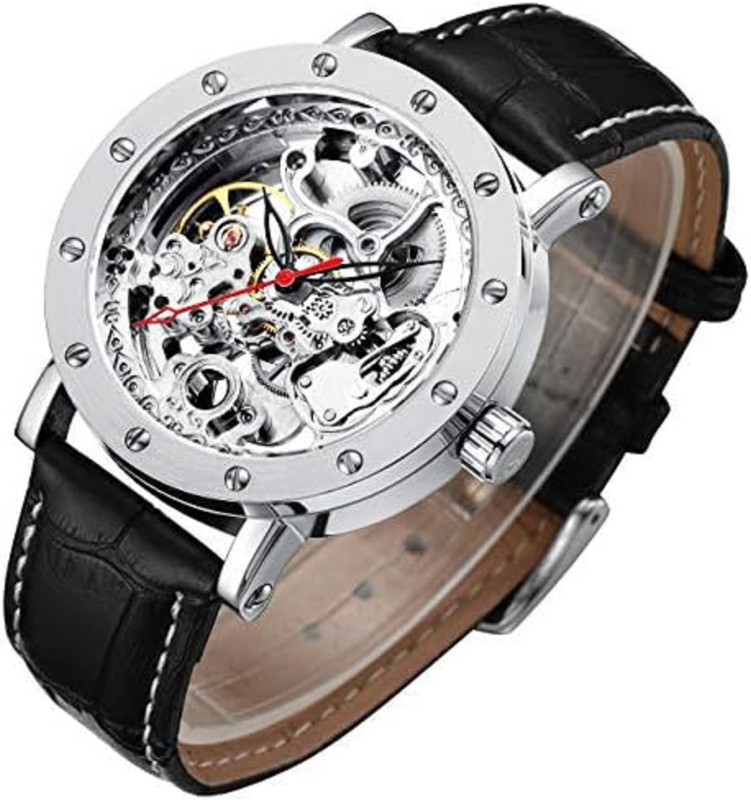 Reloj de pulsera mecánico automático de acero inoxidable para hombre