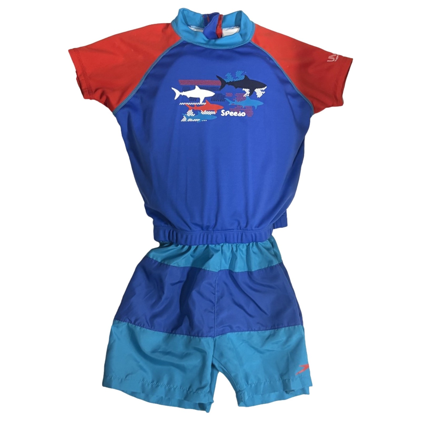 Speedo Toddler Boys Fish Floatation Suit Swim Trainer Polywog M/L