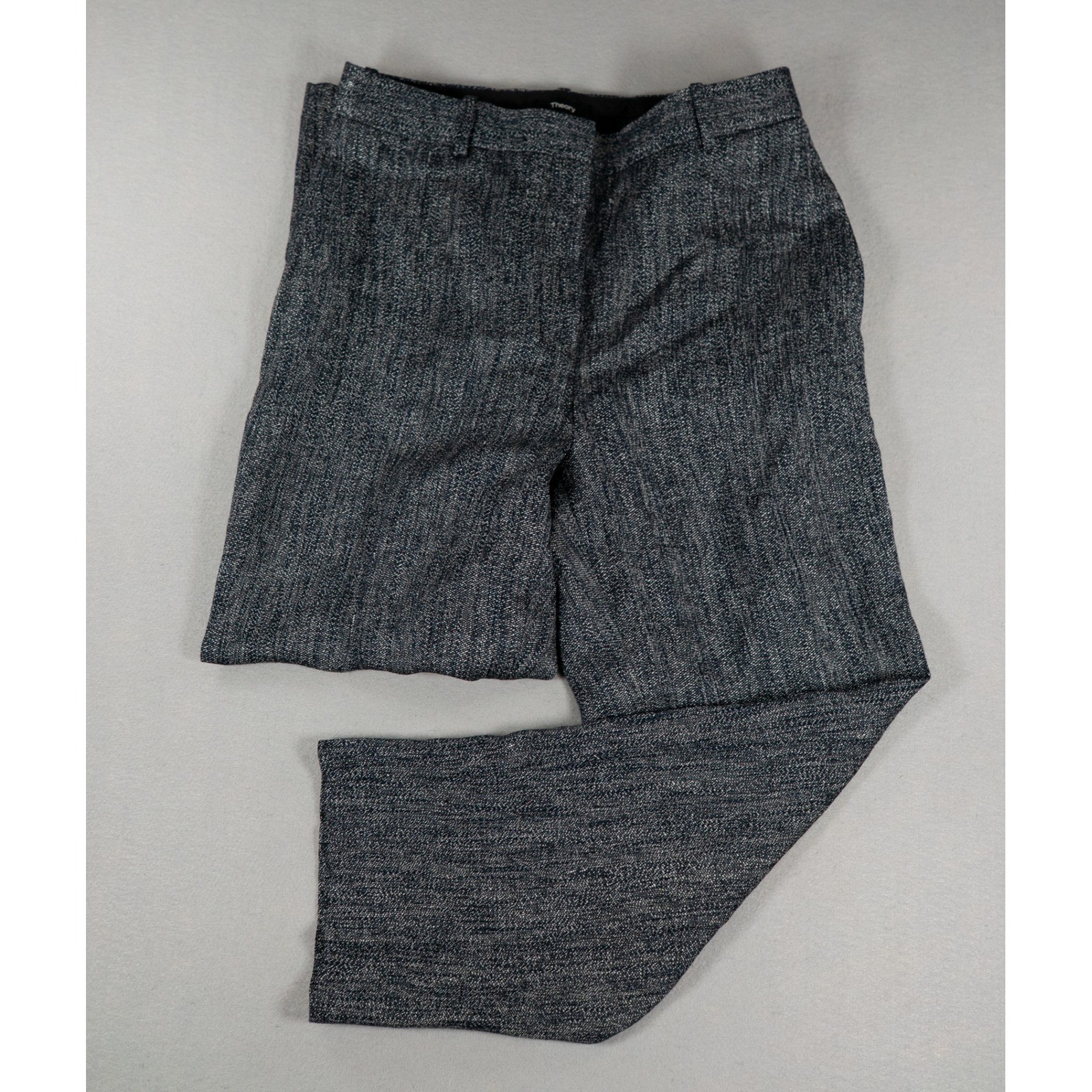Theory Womens HW Straight Pant Herring Melange Gray  Linen Blend 6 Professional