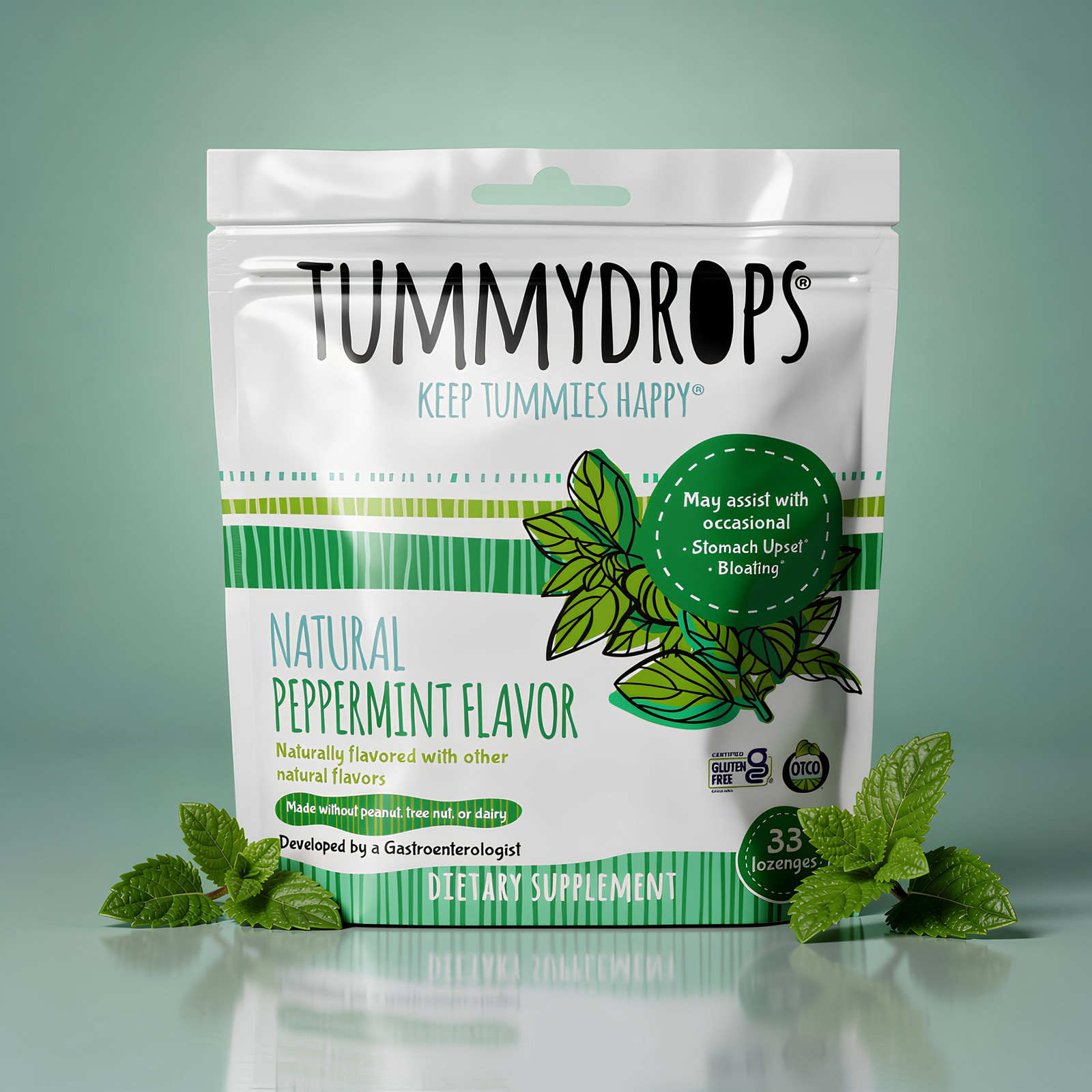 Natural Peppermint Tummydrops, 33 ct