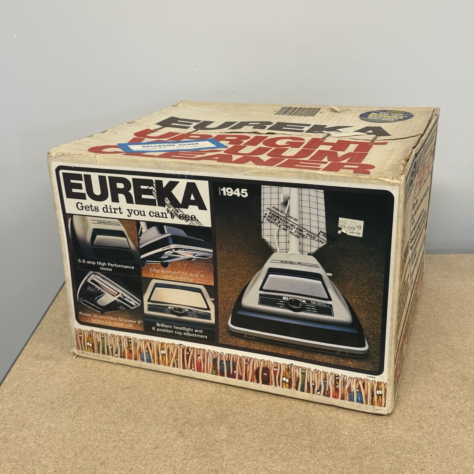 NEW Eureka Vacuum Cleaner Upright Model 1945A NOS 80s NEVER ASSEMBLED SEALED