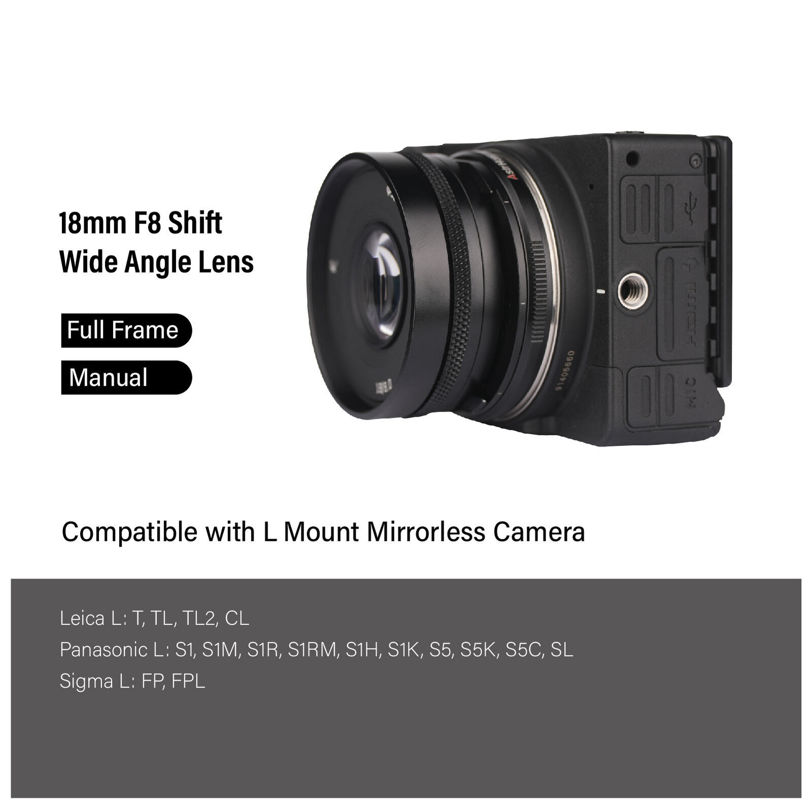 AstrHori 18mm F8 Tilt-Shift Full Frame Lens for Canon Nikon Sony Leica Camera