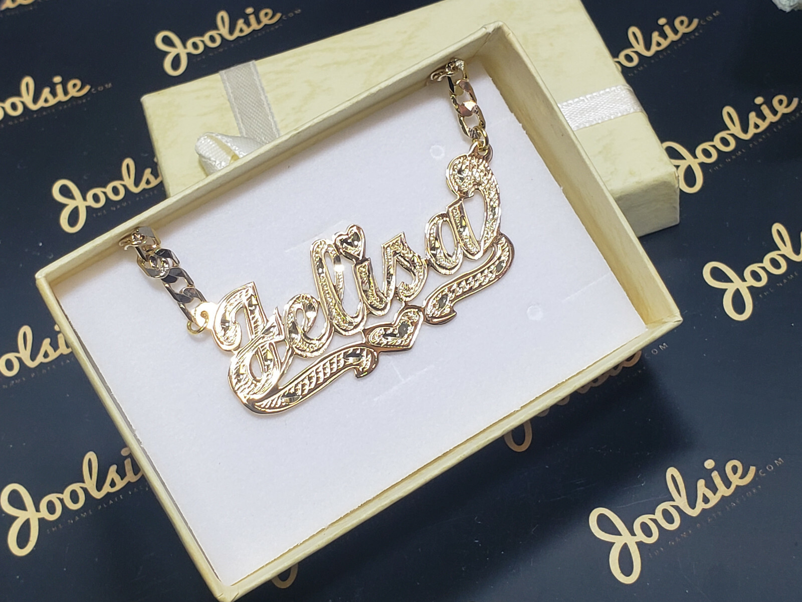 PERSONALIZED 18K GOLD PLATED SINGLE NAME PLATE , ANY NAME FREE CHAIN * 