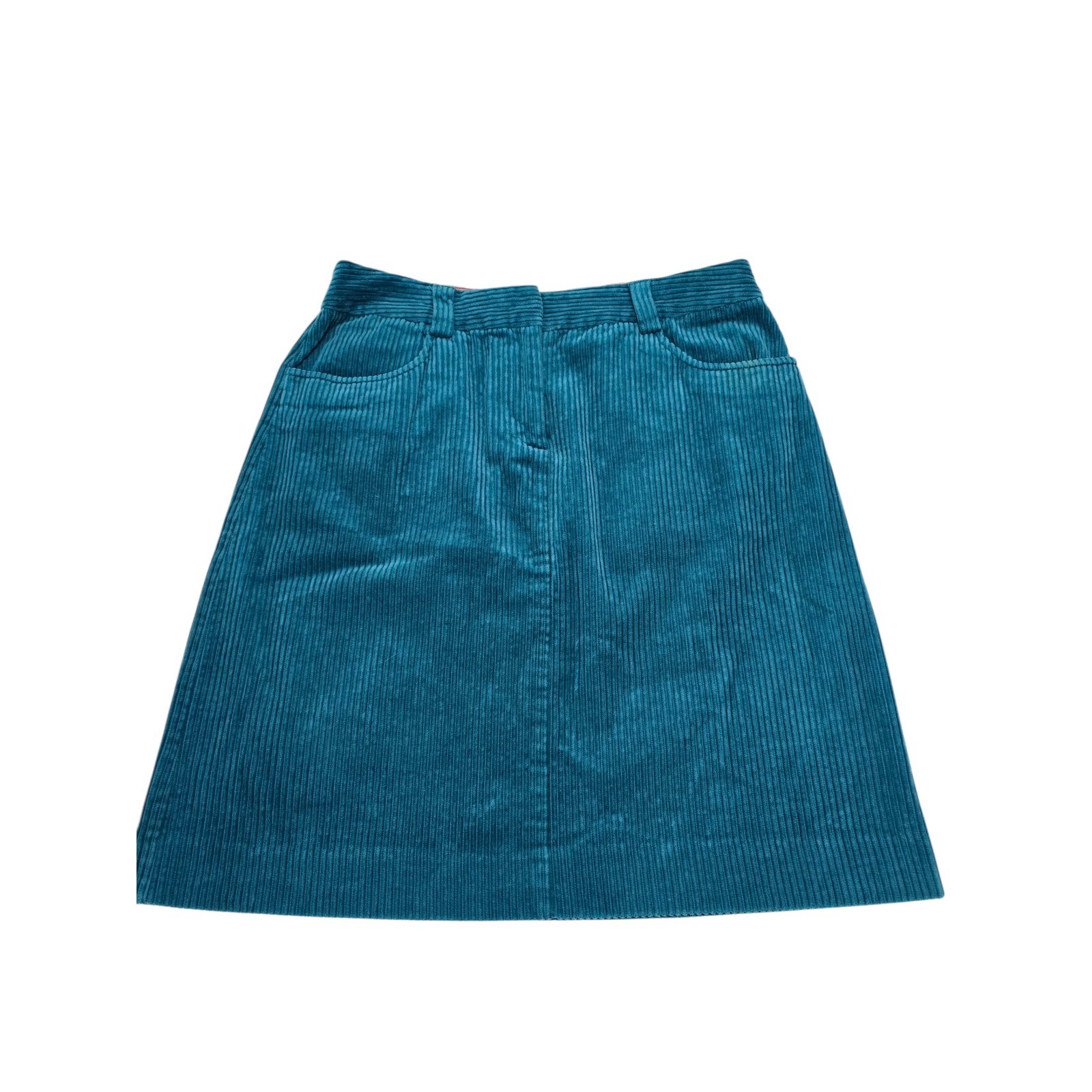 Boden Teal Corduroy A Line Skirt Women\'s US 8 UK 12 Cotton