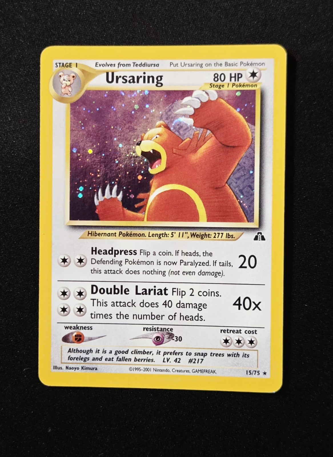 Ursaring 15/75 Neo Discovery Holo Rare WoTC Pokemon 2001 Vintage
