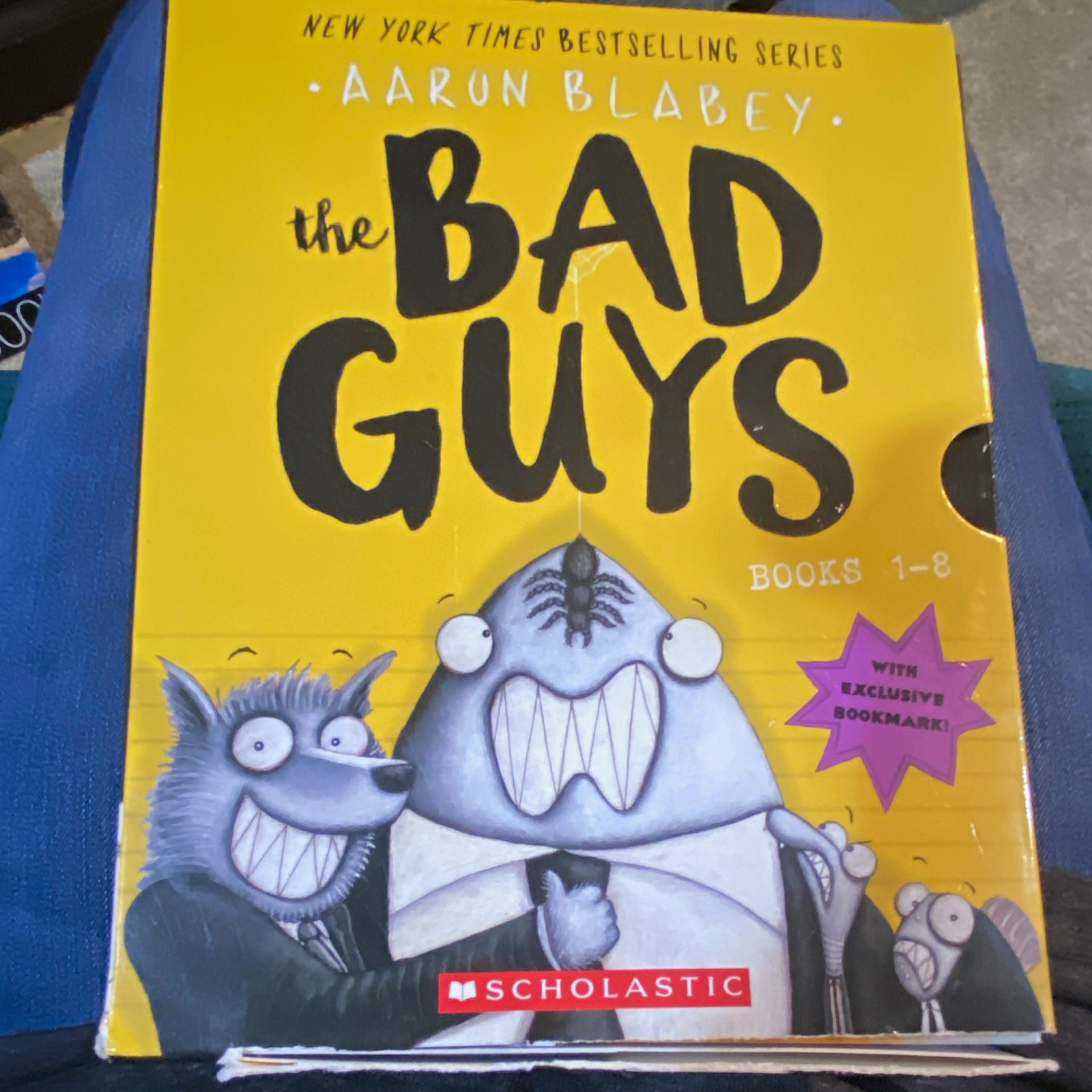 Scholastic The Bad Guys Books 1-8 Box Set by Aaron Blabey w/ Bookmark