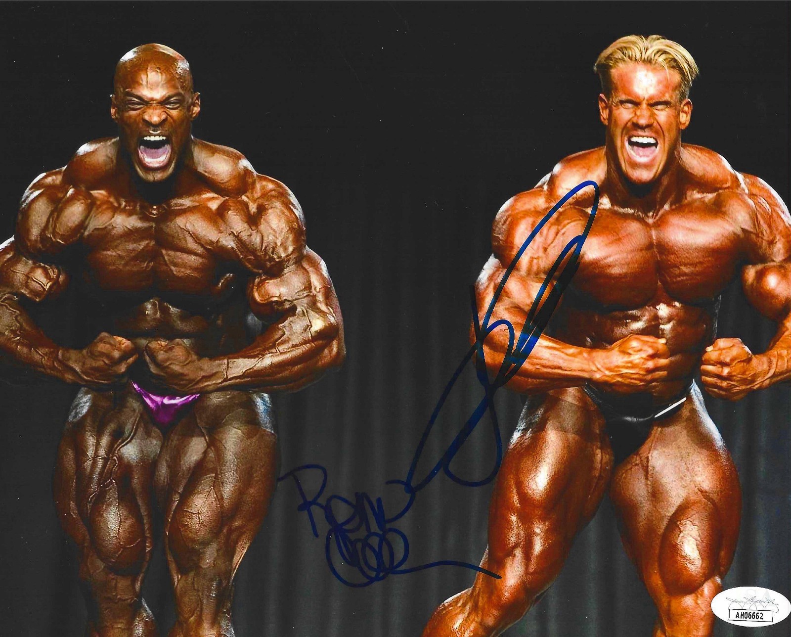 RONNIE COLEMAN & JAY CUTLER SIGNED AUTOGRAPHED 8X10 PHOTO MR OLYMPIA JSA RARE