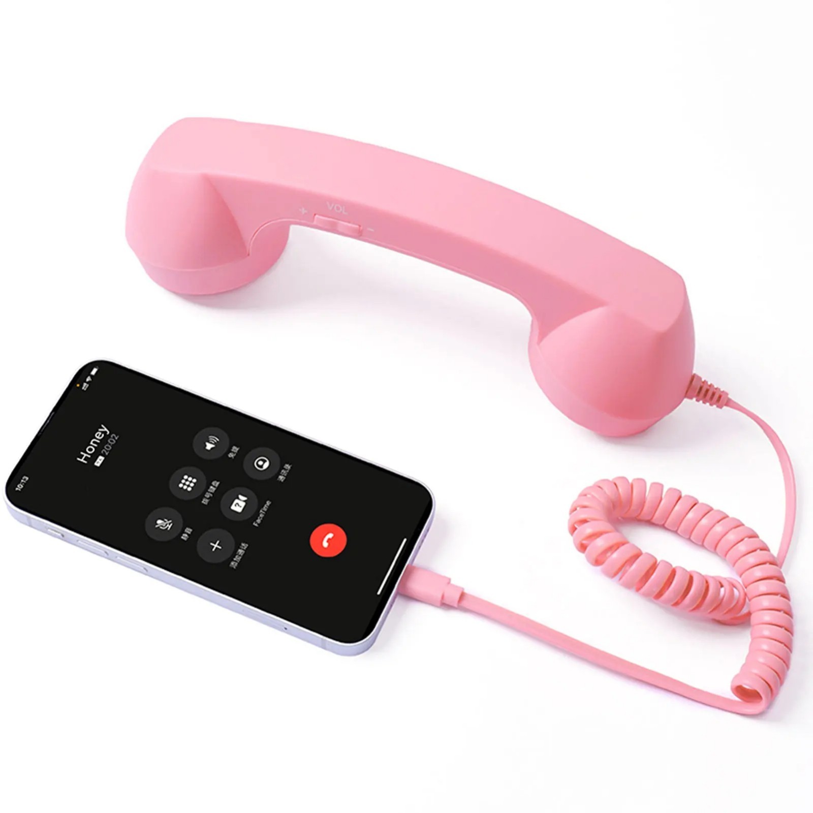 Retro Phone Handset for iPhone Android Cell Phone Type-C Wired Plug in Handheld