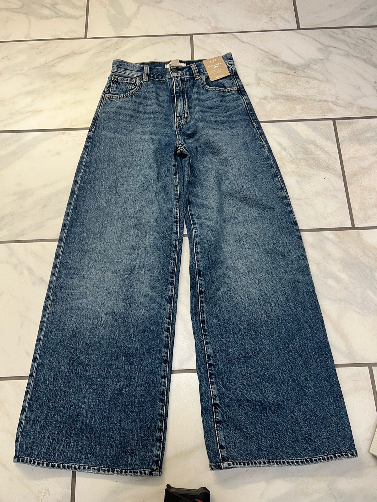 Madewell Women’s 23 Superwide Leg Jeans High Rise Blue Denim NWT