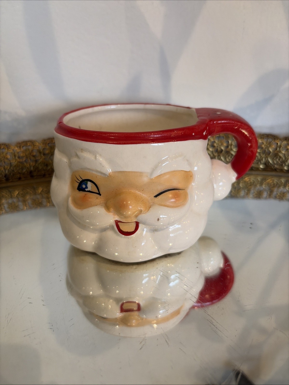 Vintage Holt Howard Winking Santa Claus Mug Japan Ceramic Red