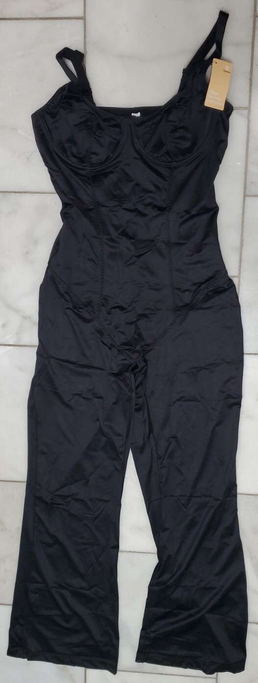 1 Popilush Women\'s Size Large, Black V Neck Sleeveless Shapewear Pant Jumpsuit 1 Popilush Women\'s Size Large, Black V Neck Sleeveless Shapewear Pant Jumpsuit