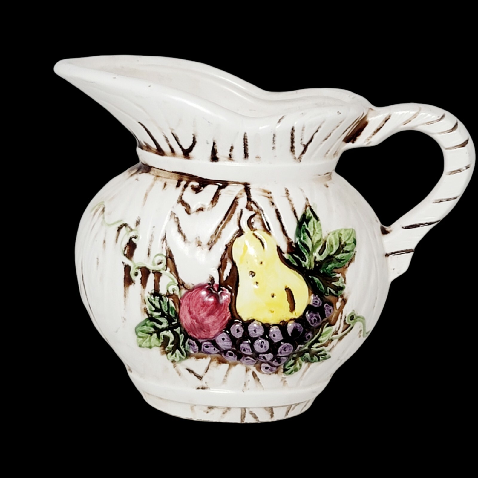 Vintage 1964 Relpo Planter Samson Import Co 5560 White With Fruit Scene Vintage 1964 Relpo Planter Samson Import Co 5560 White With Fruit Scene