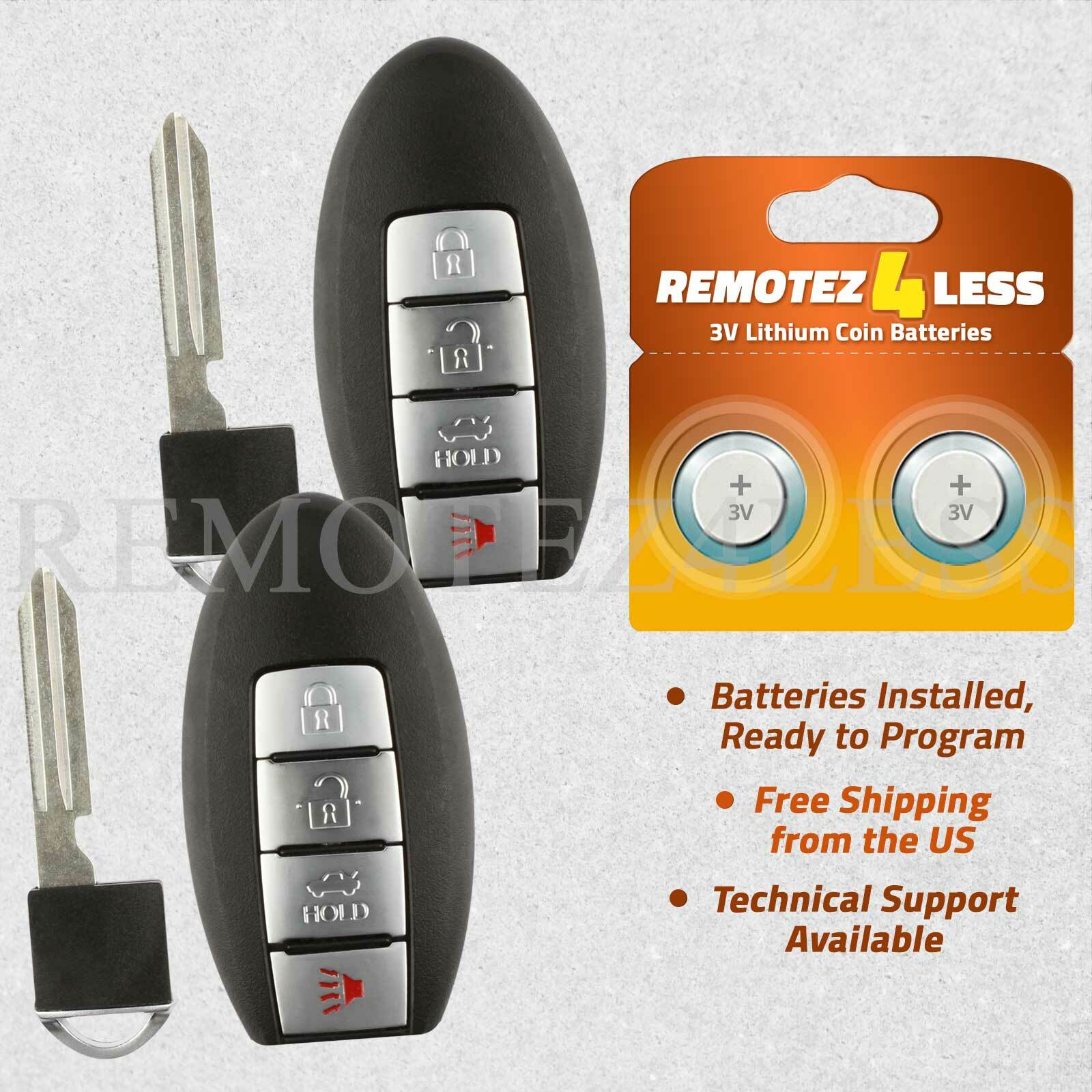 2 For Nissan Murano 2008 2009 2010 2011 2012 2013 2014 Keyless Remote Key Fob