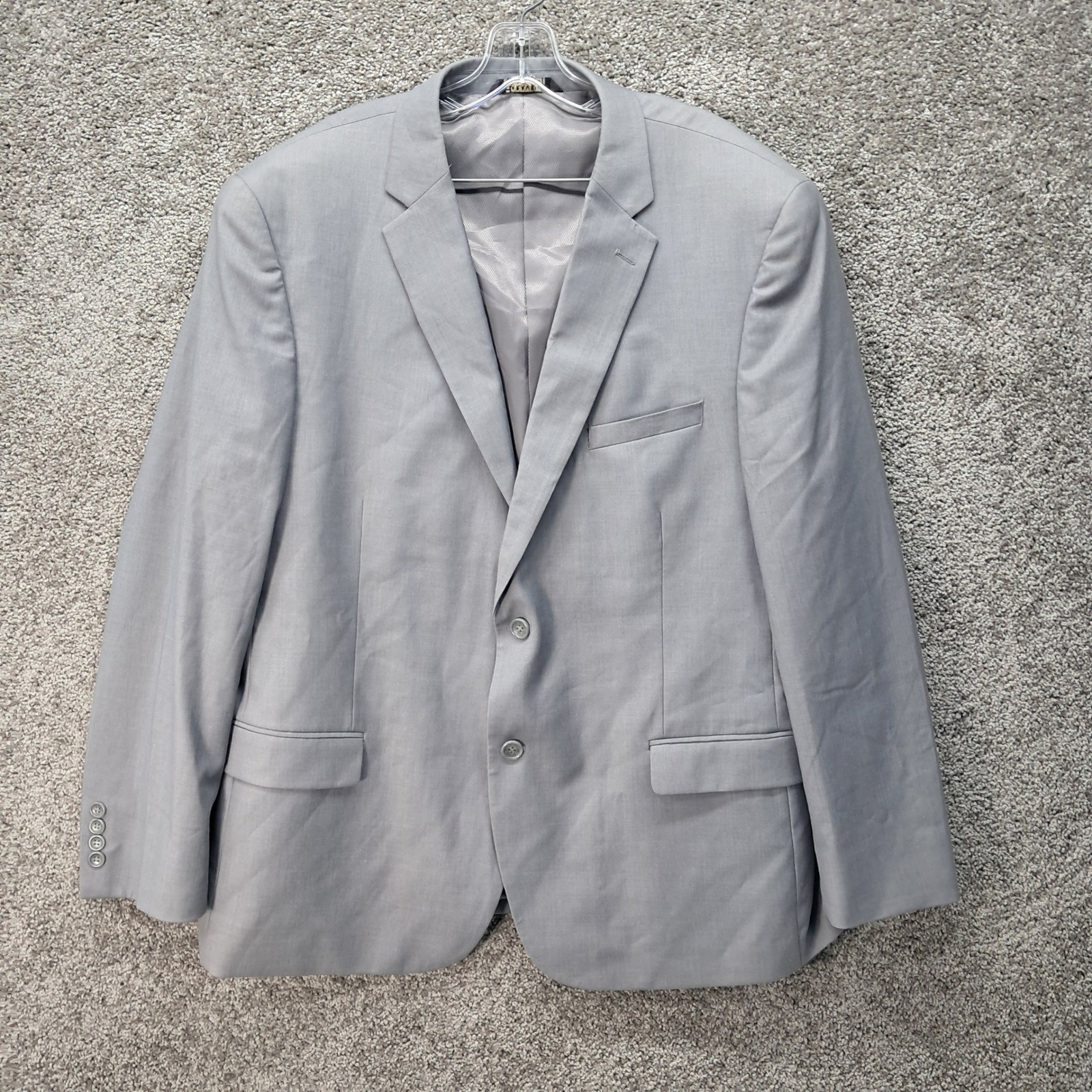 Caravelli Collezione Mens Light Grey Oxford 2B Blazer Jacket Superior 150s 46R