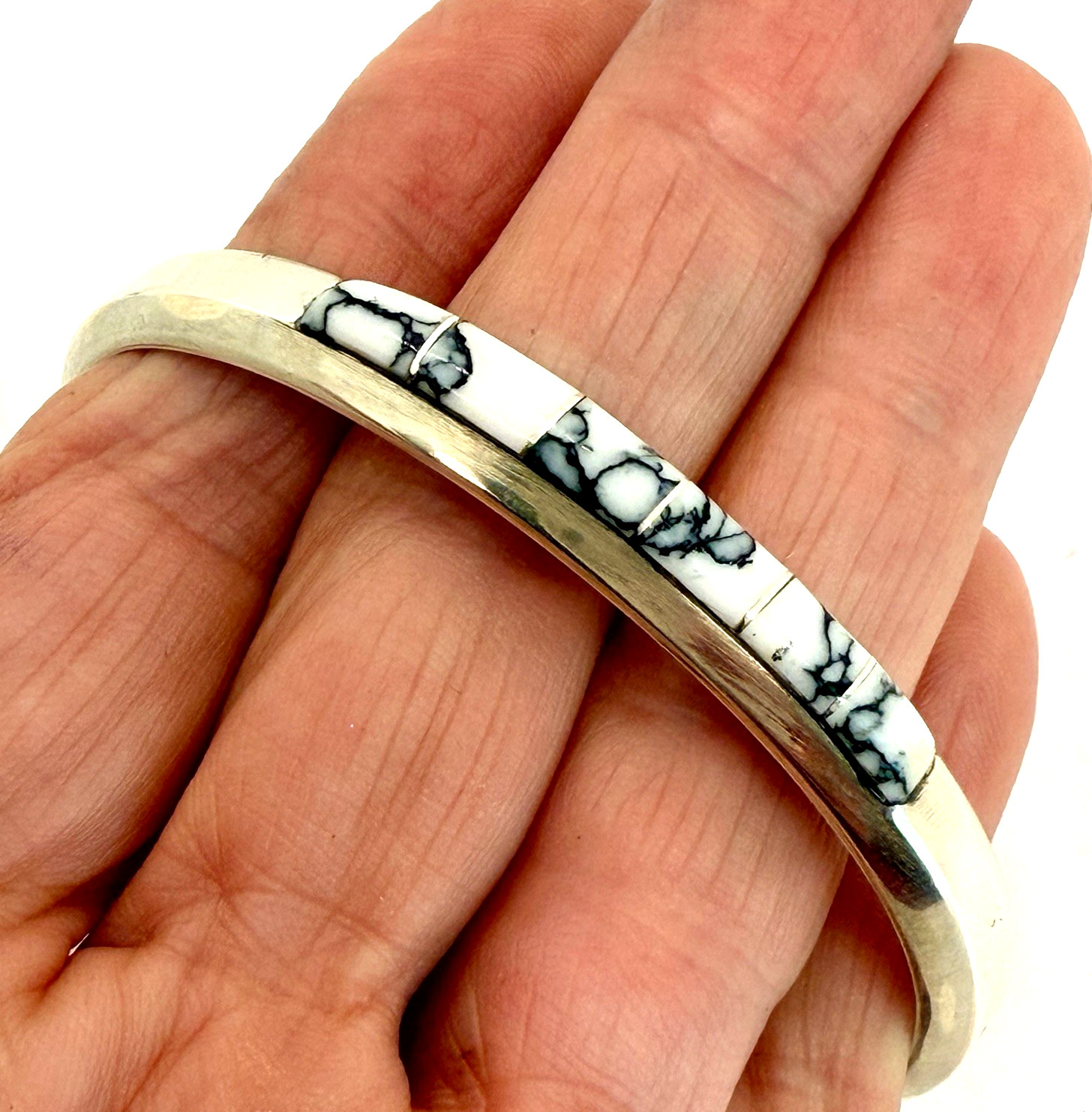 Navajo Cuff White Buffalo Bracelet  6.25\