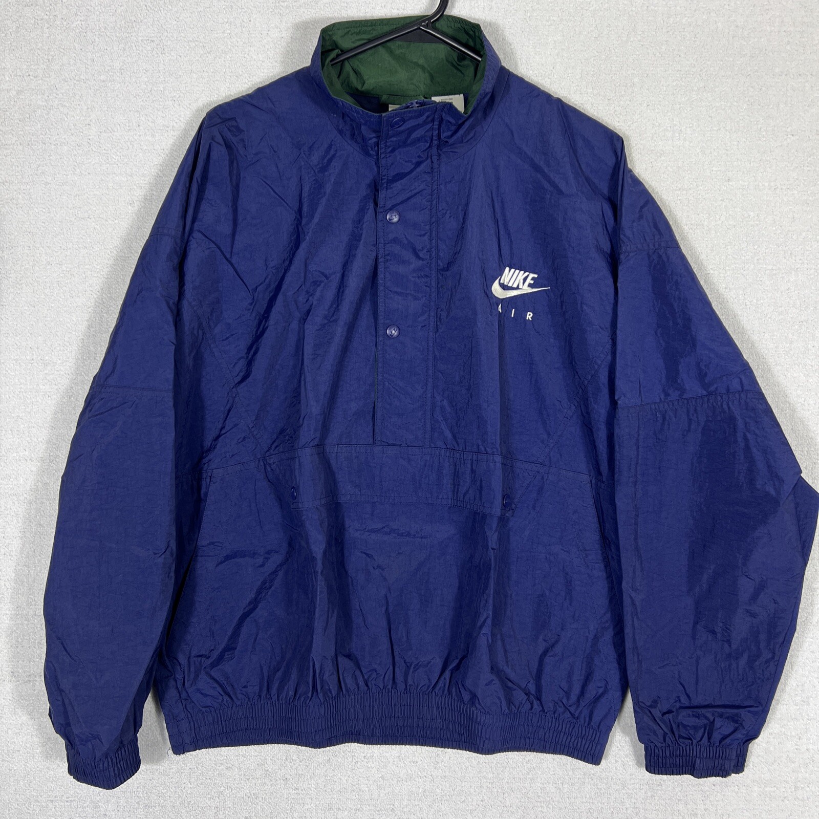 Vintage Nike Air Windbreaker Mens Medium 90\'s 1/2 Button Front Pouch Pocket Vintage Nike Air Windbreaker Mens Medium 90\'s 1/2 Button Front Pouch Pocket