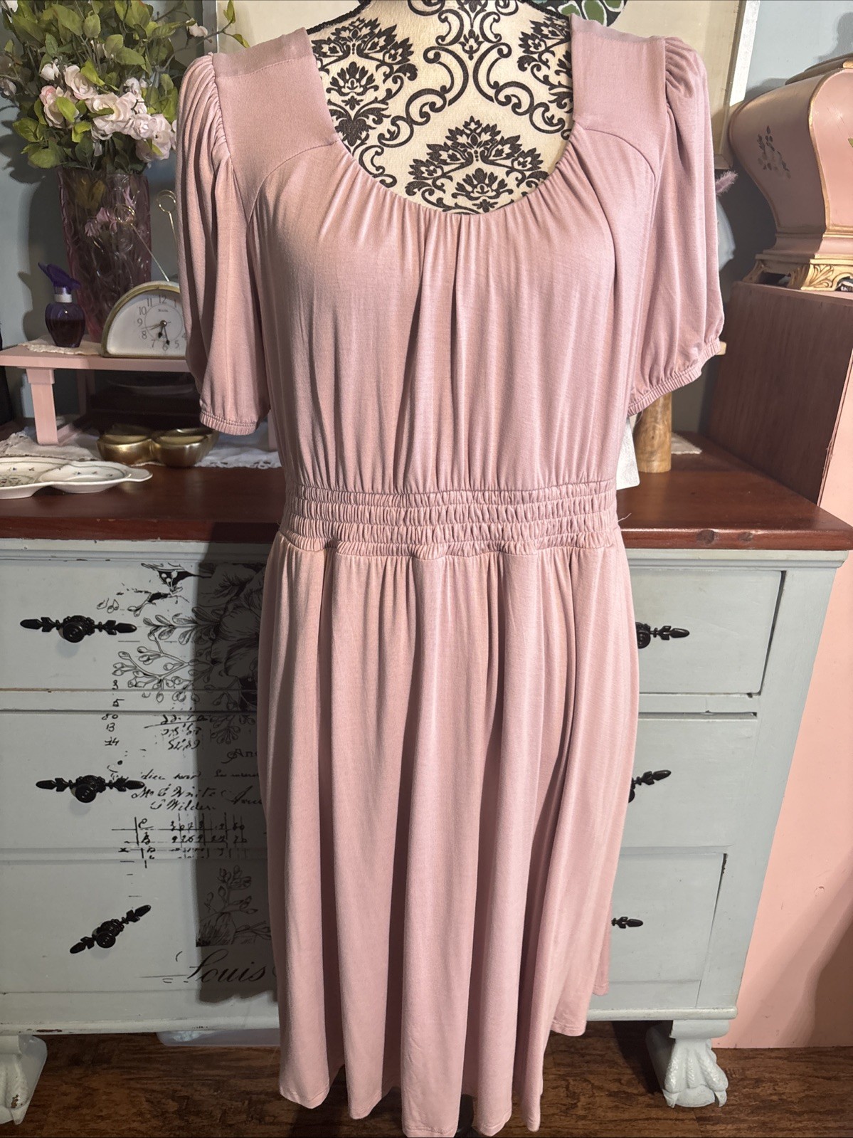 Torrid Super Soft Knit Dress With Pockets Sz 00 NWT Dusty Rose.