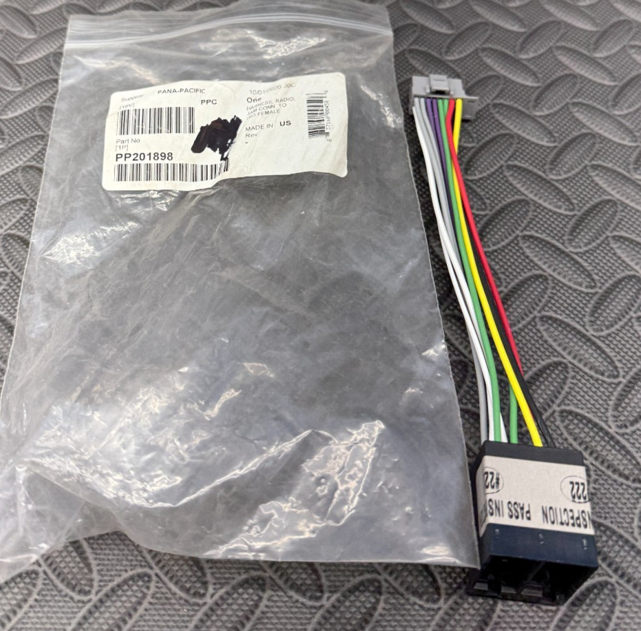 Pana-Pacific PP201898 Jam Connector to ISO Female Radio Wiring Harness Cable