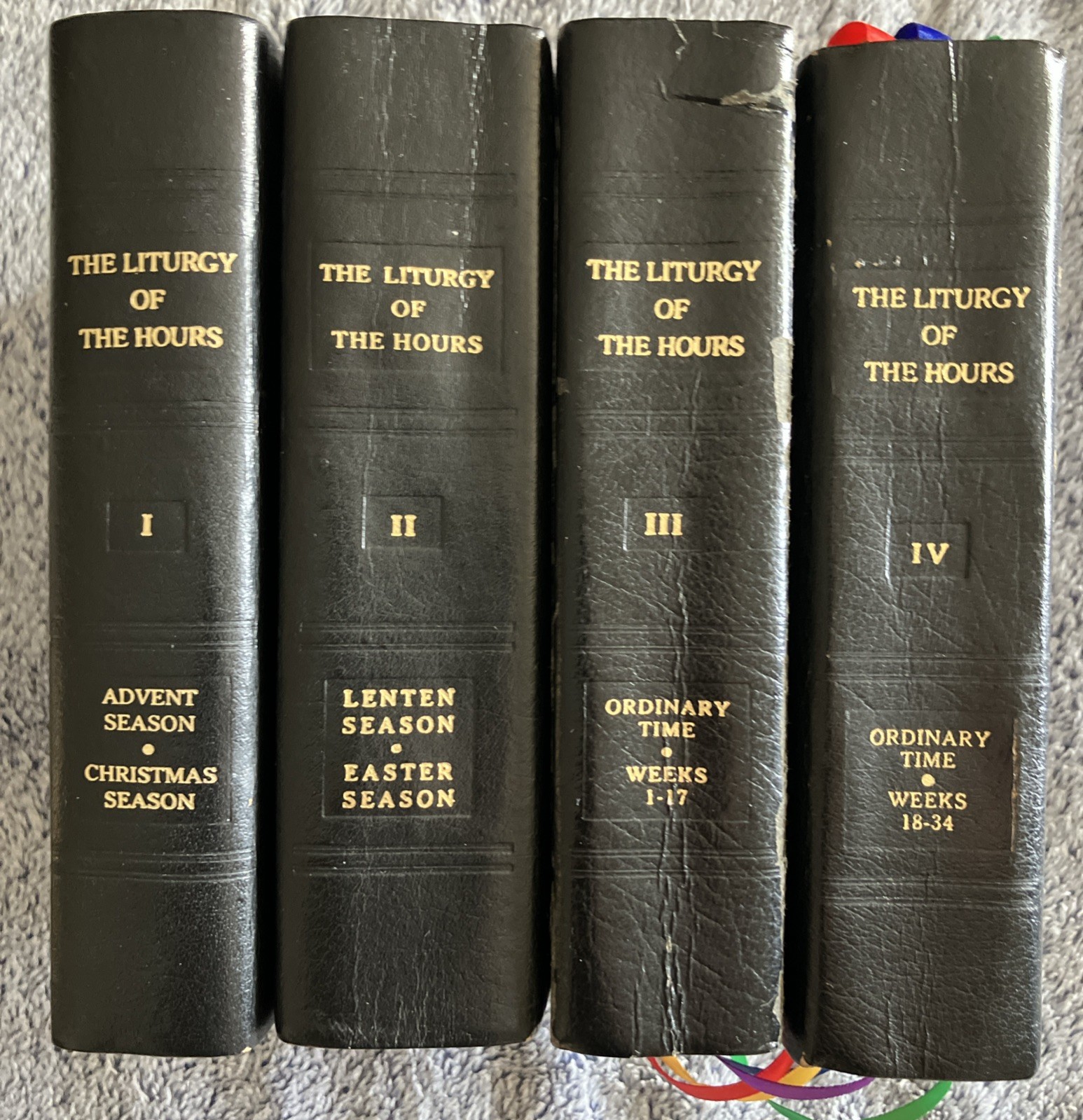 The Liturgy of The Hours (4 Volume Leather Set) Catholic Book Publishing 1975/76