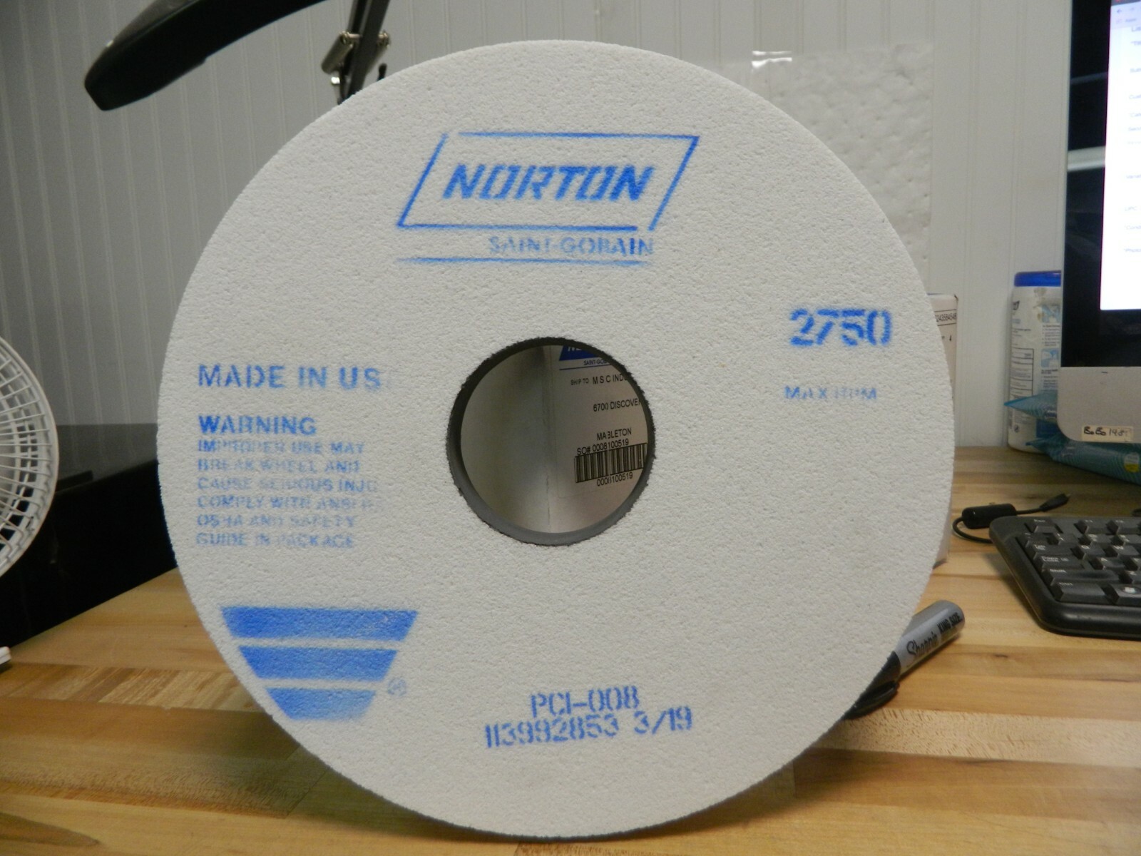 Norton Surface Grinding Wheel 300mm x 3